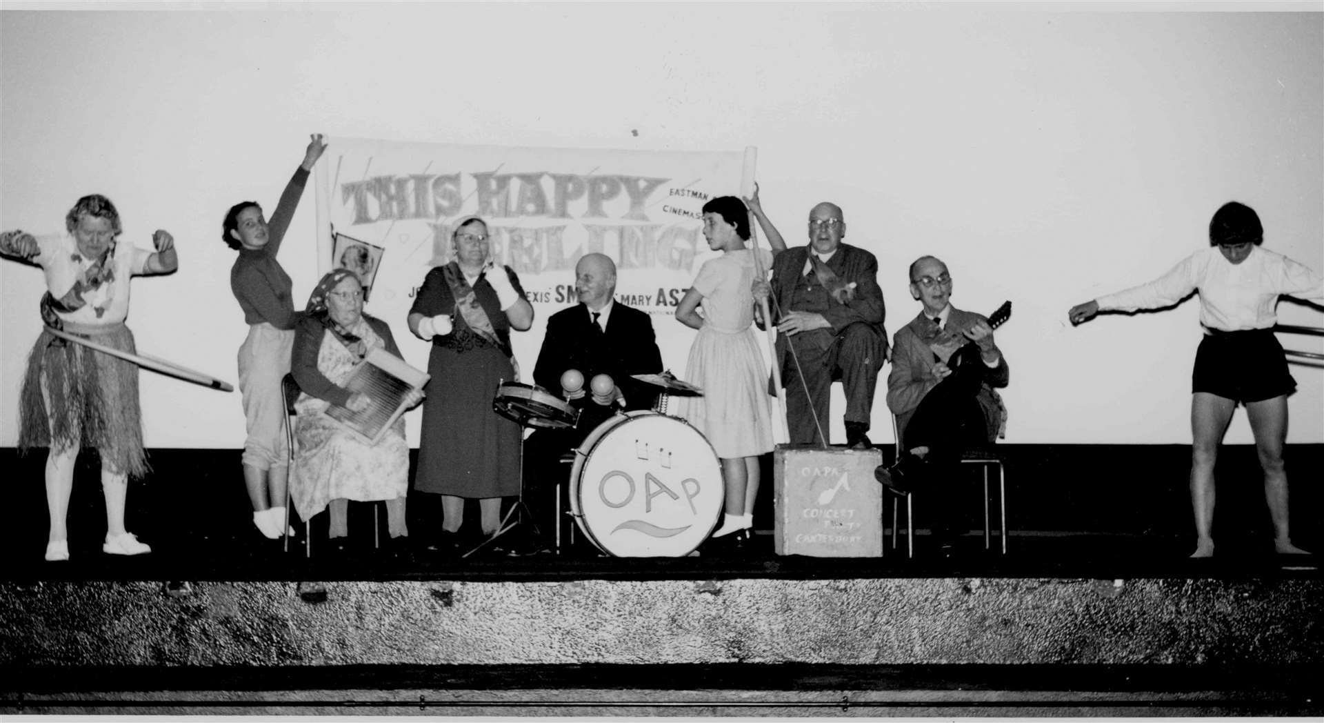 The hula hoop craze got under way in Canterbury in October 1958 with a demonstration at the Odeon cinema in The Friars (now the Marlowe Theatre). Girls swayed hoops round their bodies to the music of the 20-piece Old Age Pensioner's skiffle group imported from America