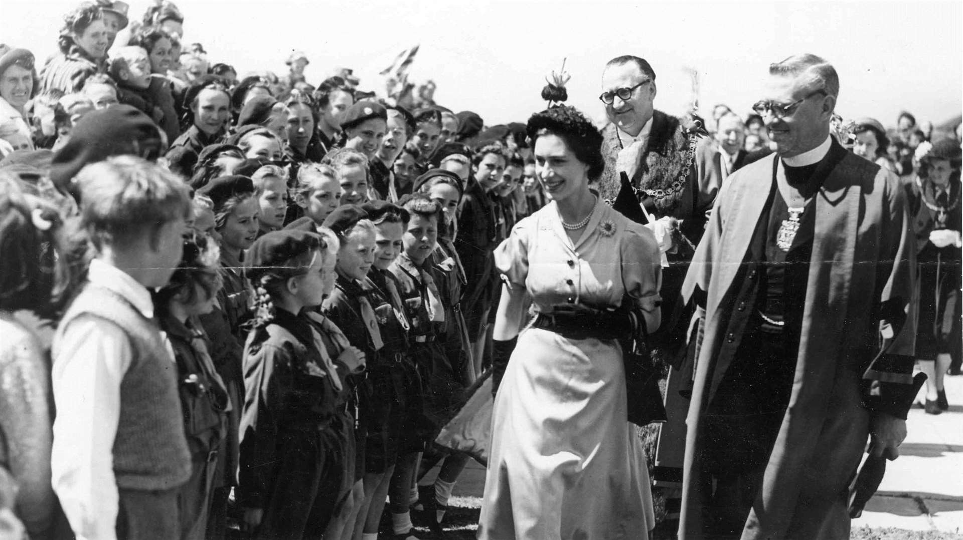 Princess Margaret on her first official visit to Ramsgate, in May 1950. She visited the Newington housing estate and named its central thoroughfare, Princess Margaret Avenue. She then planted a commemorative tree. The Princess also cut the first sod on the site of the council's 1,000th post-war house