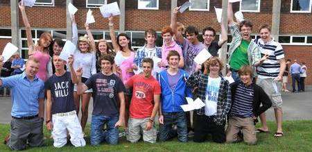 Pupils at Sutton Valence School celebrate getting their GCSE results