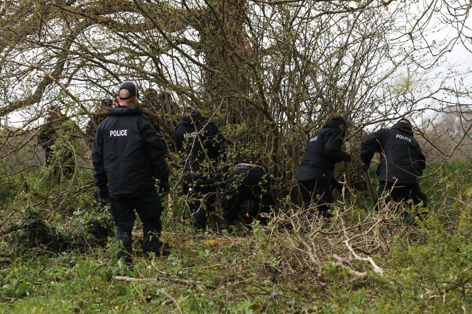 Police scour a new field on day nine of the hunt for Julia James' killer Picture: UKNIP