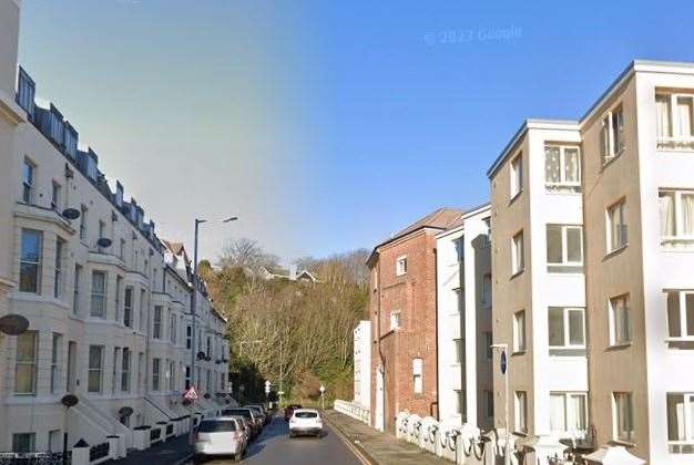 The incident happened at the victim’s bedsit in Marine Terrace, Folkestone. Picture: Google