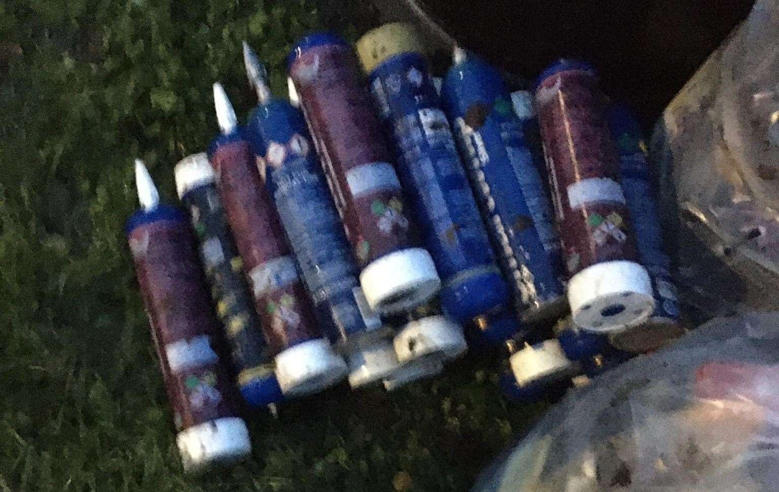Nitrous Oxide canisters found along Alkerden Lane, Greenhithe (62167146)