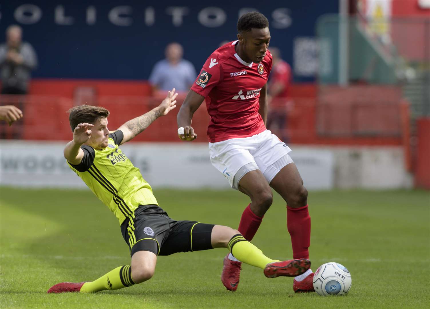 Ebou Adams on the ball against Aldershot Picture: Andy Payton