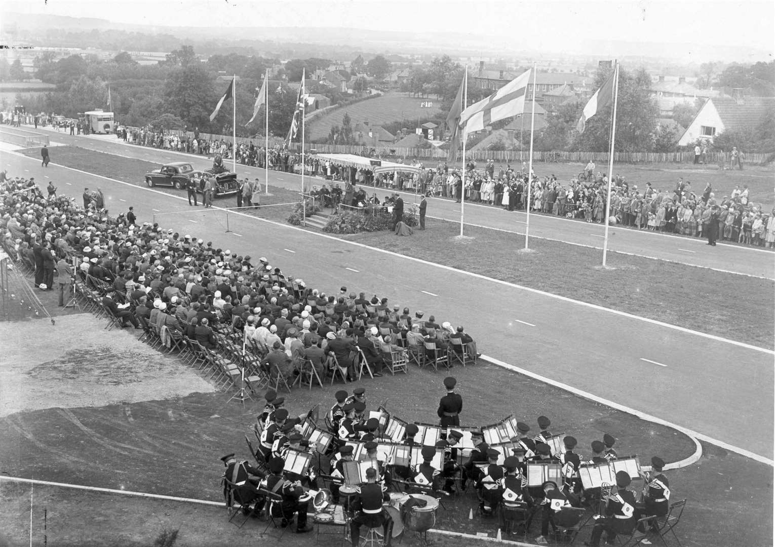 The official opening of Ashford bypass was recorded with great pomp and ceremony in July 1957