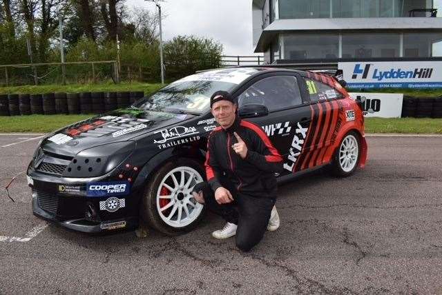 Lee Keeler with his new car and ready for action