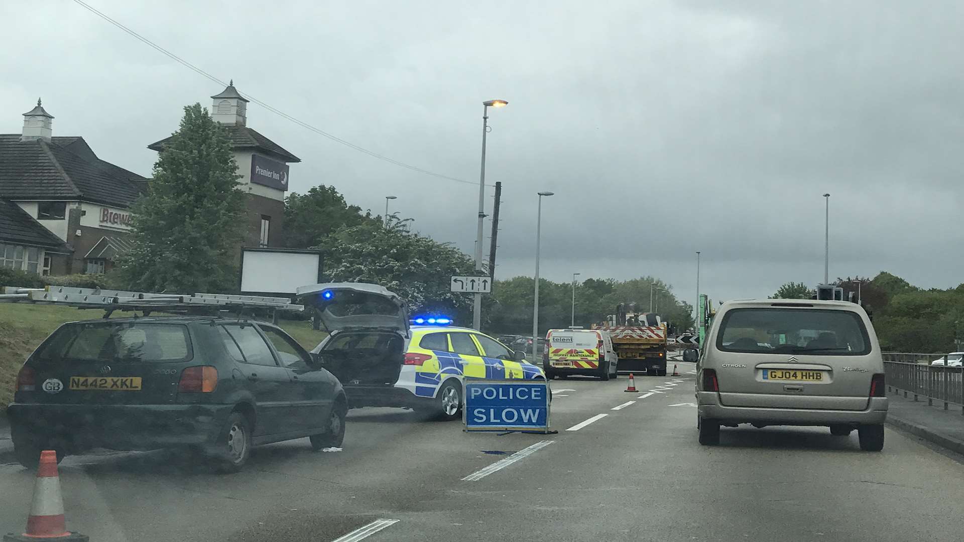 A crash has partly blocked the A2 Sovereign Way