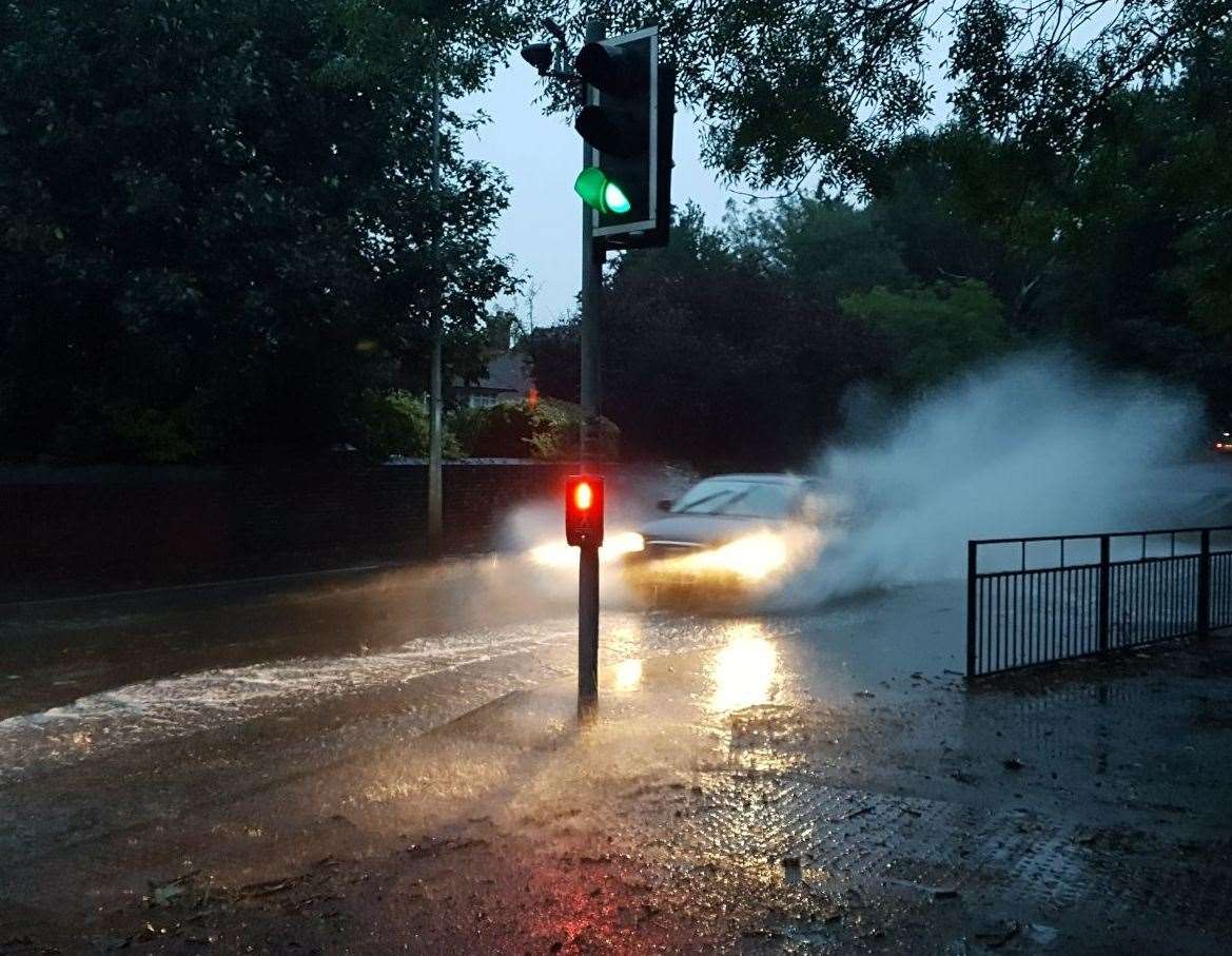 Flooding in New Dover Road, Canterbury