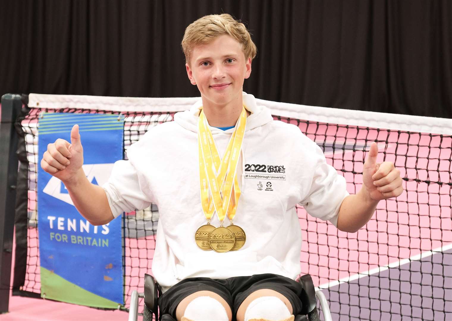 Canterbury's Ruben Harris won three tennis titles for triple gold at the School Games National Finals. Picture: PA Media
