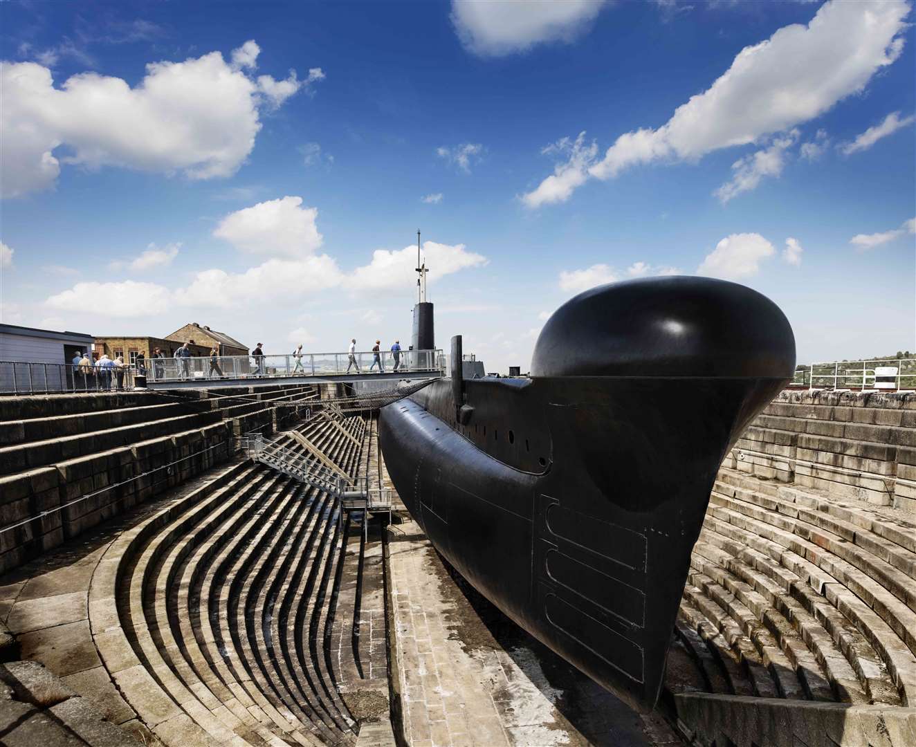 HMS Ocelot is now in the one of the dry docks at The Historic Dockyard