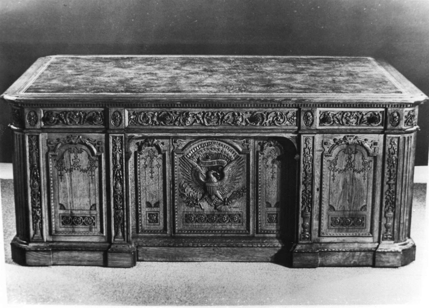 The Resolute Desk was made in Chatham and presented by Queen Victoria to President Rutherford B Hayes in 1880. Picture: Chatham Historic Dockyard