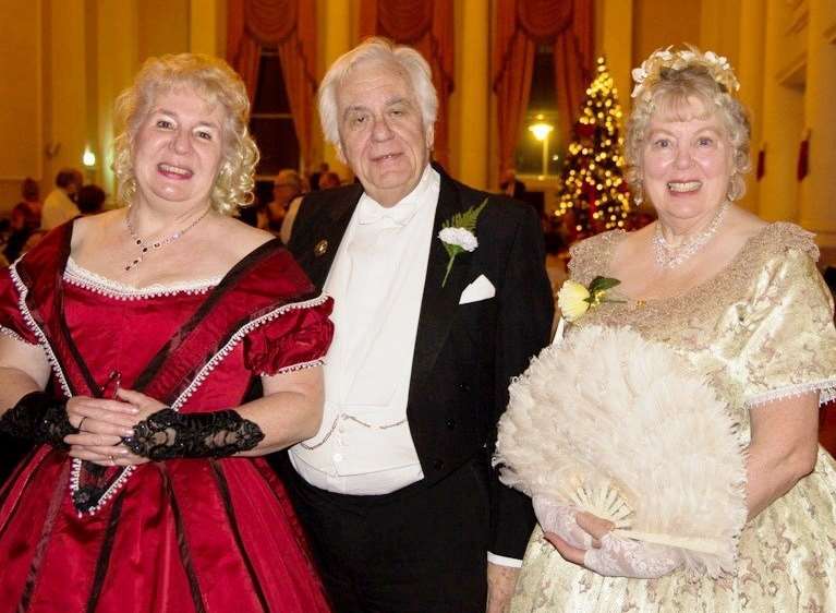 Sue Haydock, with friends at the Dickens Ball