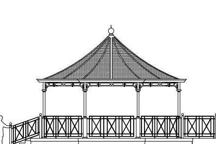 An artist's impression of the bandstand being built in Leysdown.