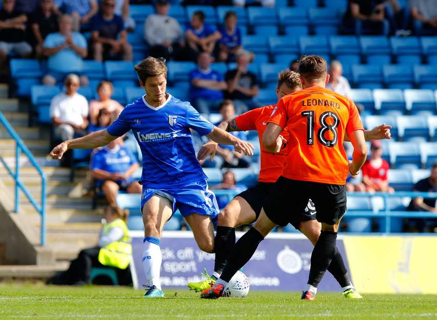 Billy Bingham back in action for Gillingham Picture: Andy Jones