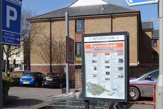 The sign is in the Institute Road car park in Faversham