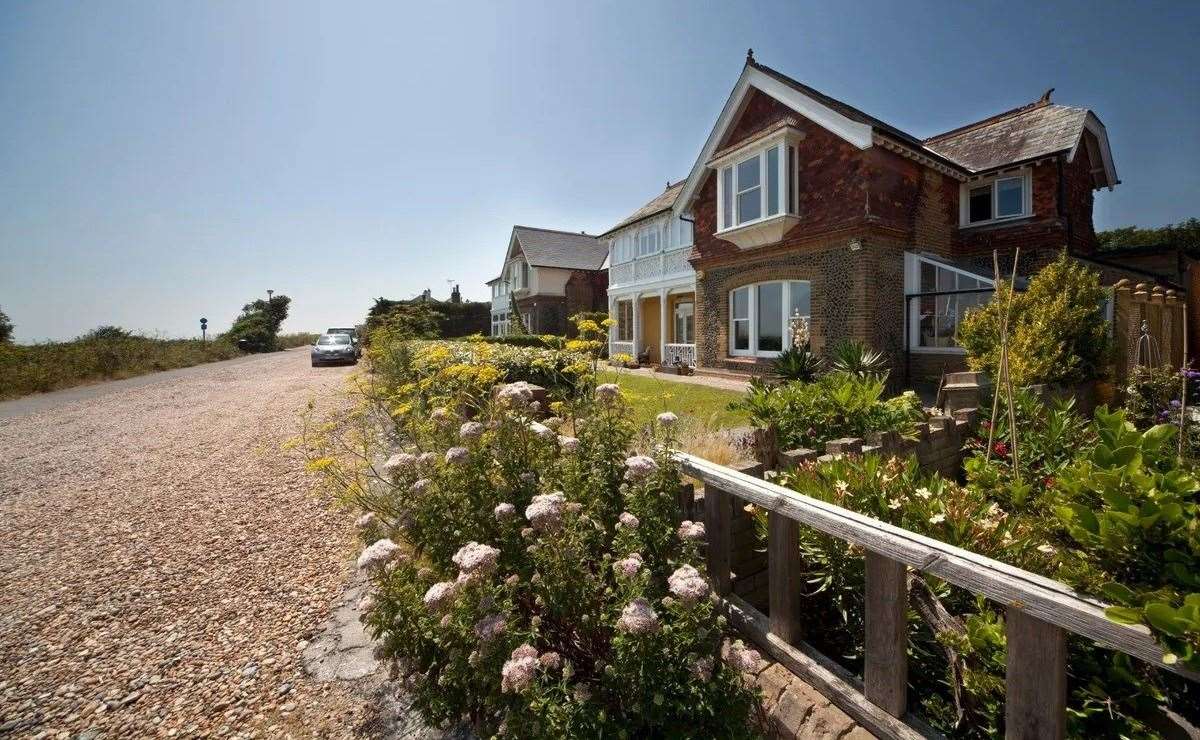 The pebble path outside this house in Kingsdown leads to the beach, which can be seen from several windows inside. Picture: Bright and Bright
