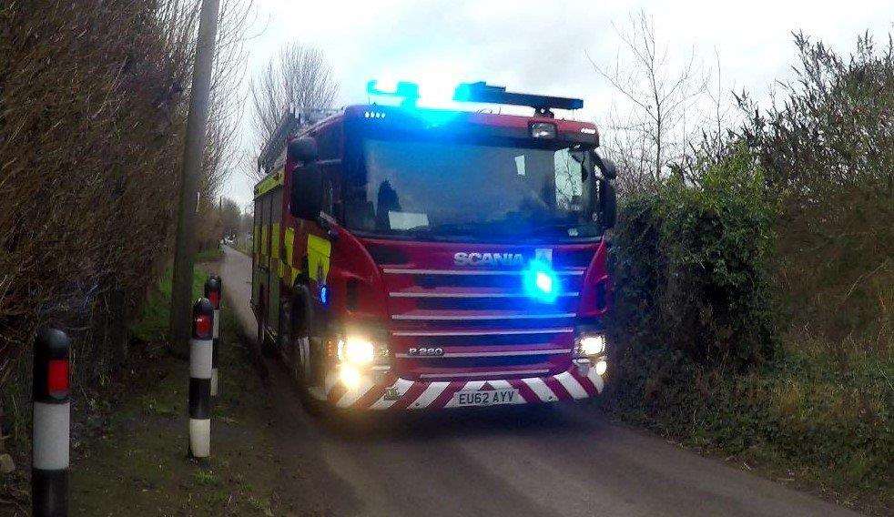 A fire engine in Meresborough Road. Picture: @Media999E (6469767)