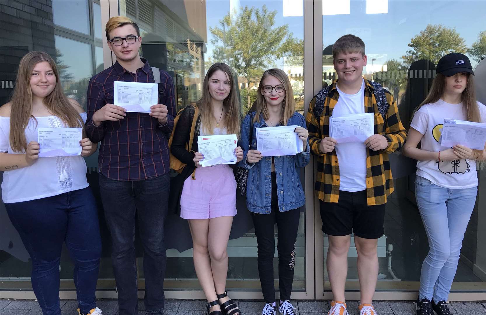 Oasis Academy pupils collect their results in Sheerness