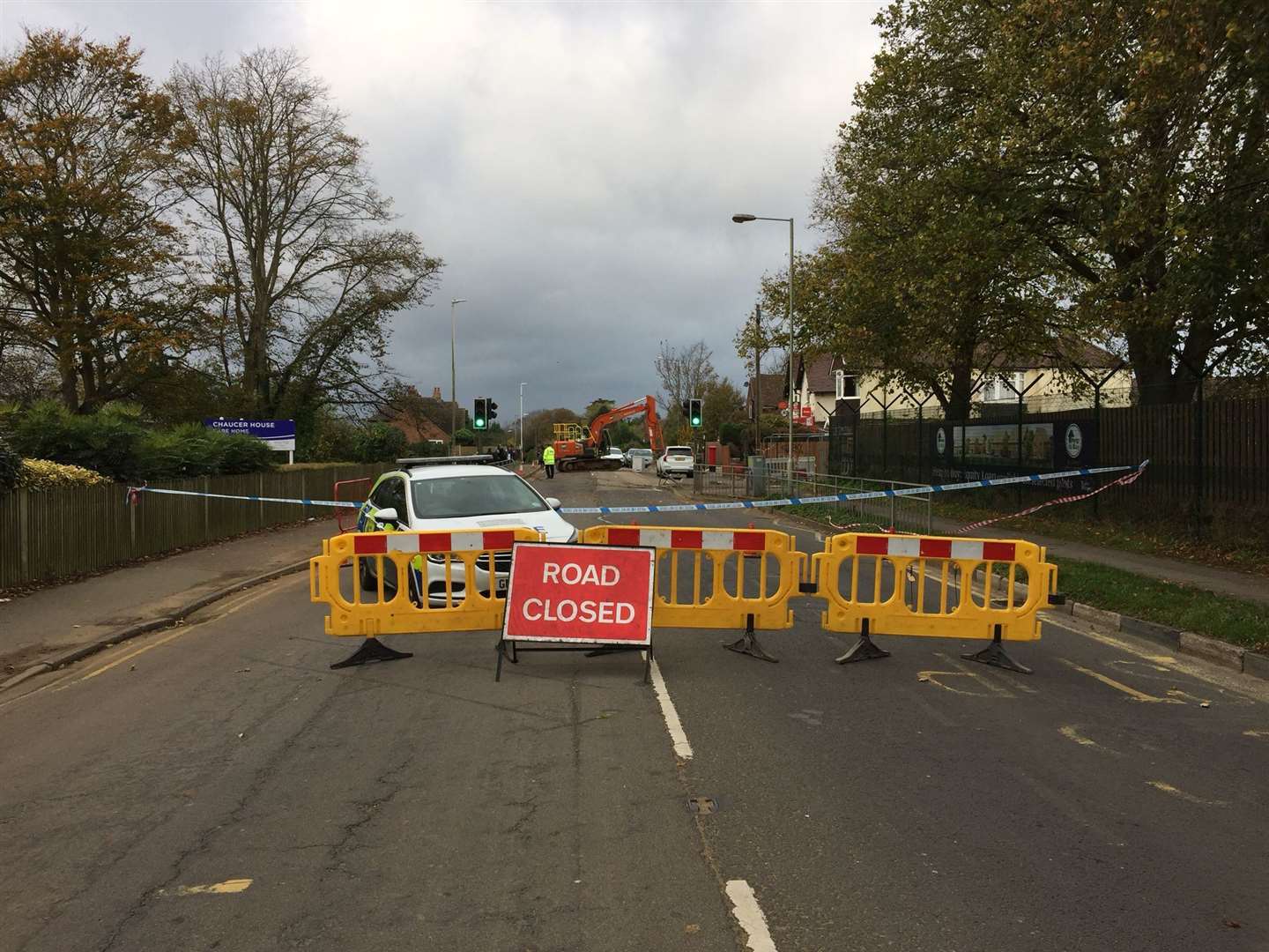 The road was closed on Friday following the ram raid