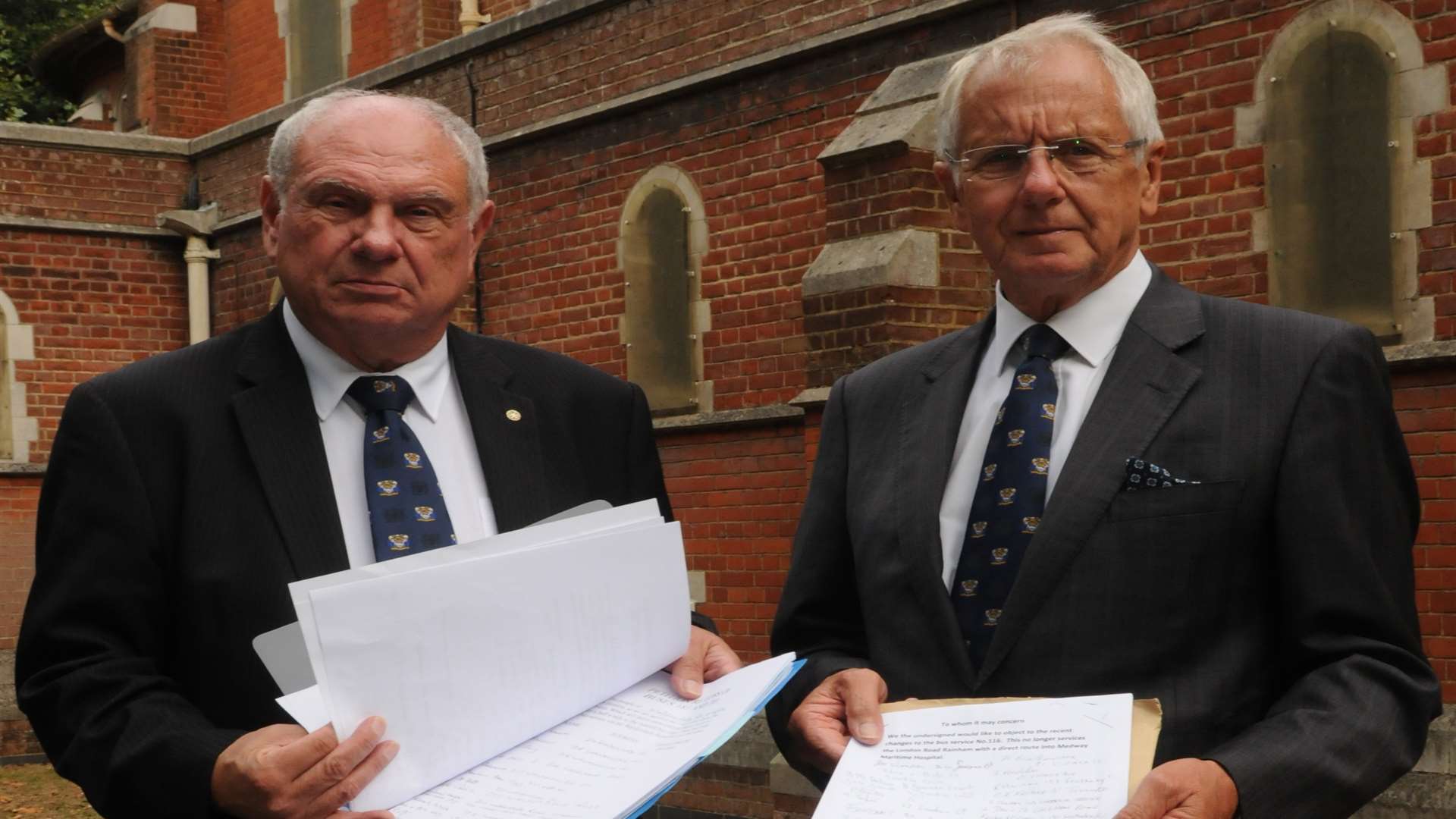 St George's Centre, Chatham Maritime. Cllr David Brake and Cllr Mike O'Brien handed over petitions.