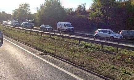 The A249 in Stockbury Valley, Sittingbourne, has been shut following an accident. Picture: Google