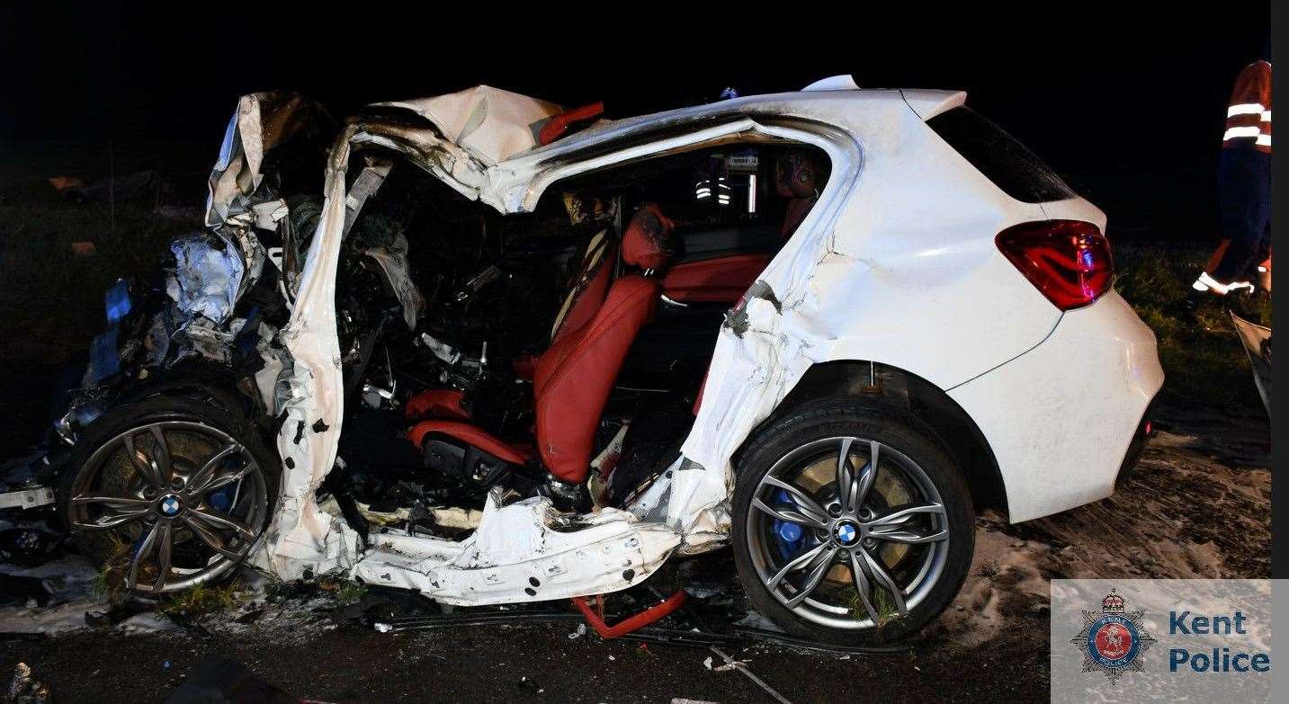 Carl Simpson’s BMW after the crash which killed three people