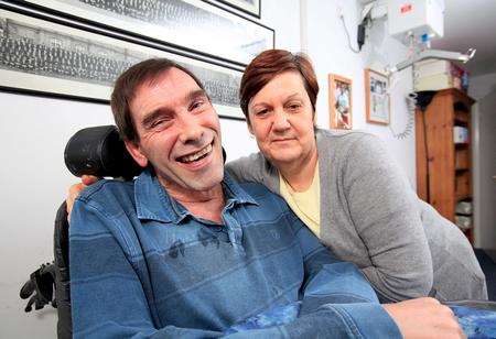 Tony Nicklinson, who has locked-in sydrome, with wife Jane. Picture: SWNS