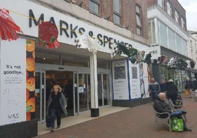 Marks and Spencer in Deal High Street on the day of its closure, April 2019