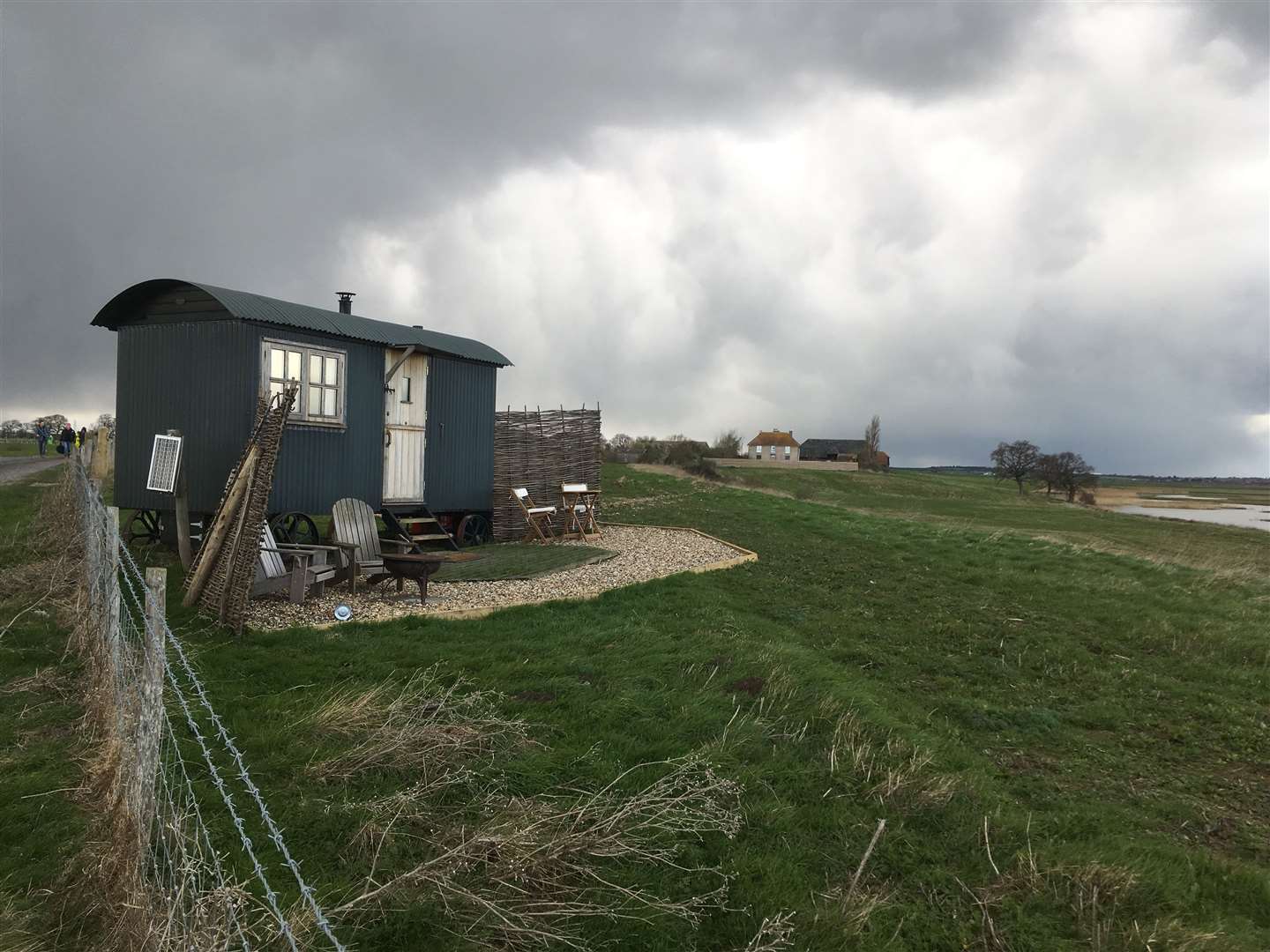 A shepherds' hut at Sheppey's picturesque Elmley Nature Reserve