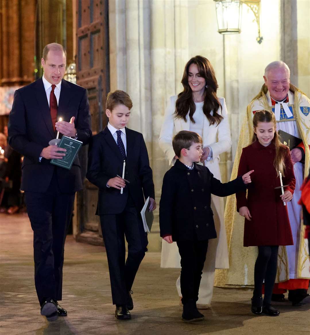 The Prince and Princess of Wales, with Prince George, Prince Louis and Princess Charlotte (Chris Jackson/PA)