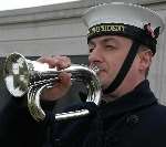 Leading seaman Gareth Smith, from HMS President, at the parade at Gillingham's Great Lines. Picture: VERNON STRATFORD