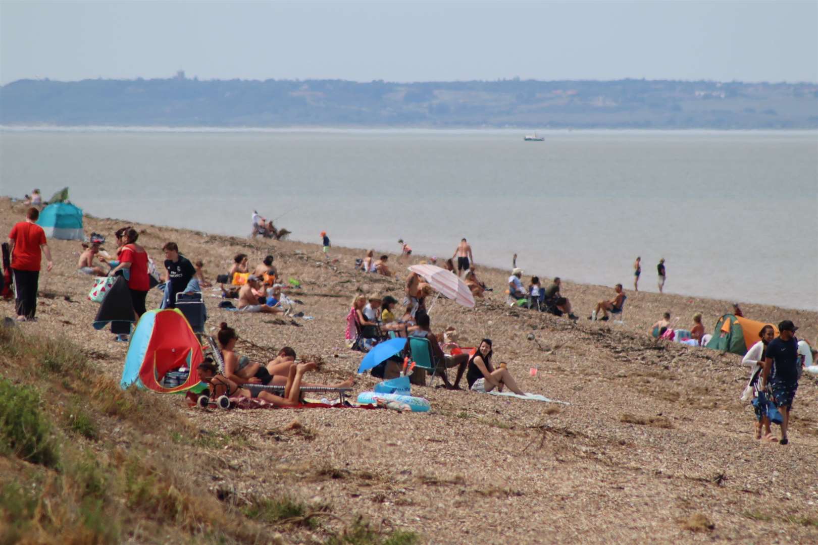 A packed shingle bank at Minster, Sheppey, in May this year