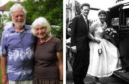 Peter Firmin and wife Joan have celebrated their 60th anniversary after their wedding in 1952 (right)