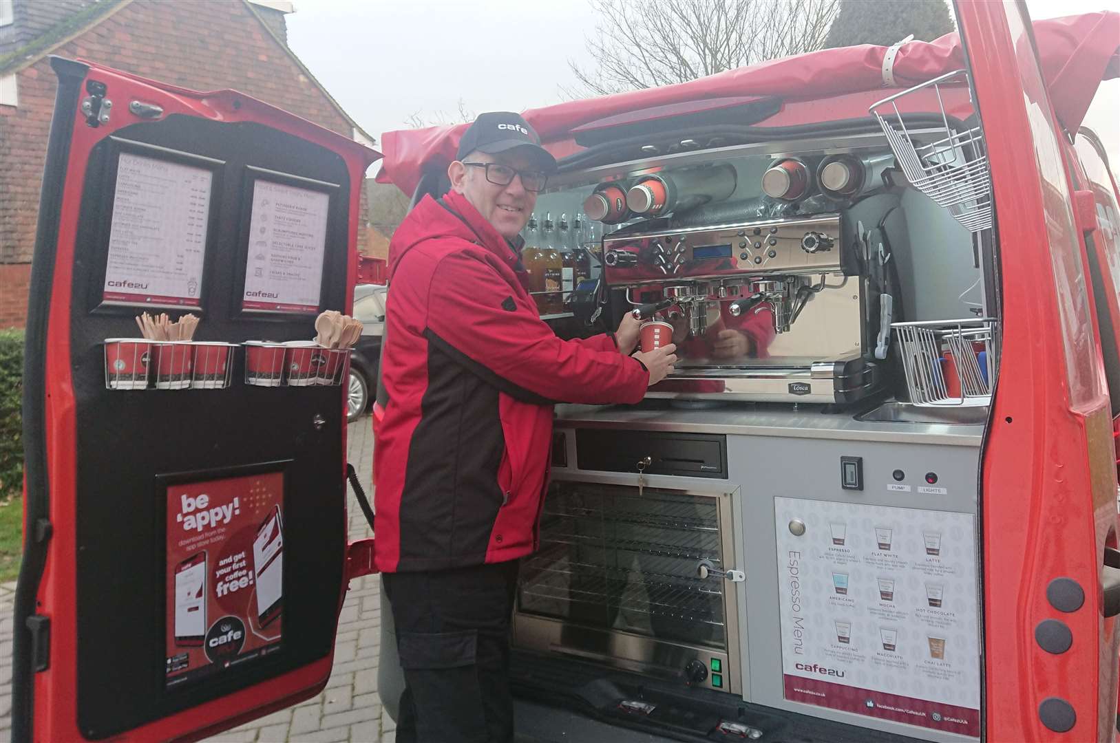 Scott Colmer and his new mobile coffee franchise in Dartford Cafe2U