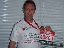 Ray Johnson of Independent Insurance Services, Folkestone, who completed the London Marathon