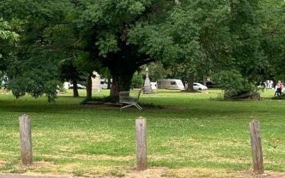 Travellers have been spotted occupying a graveyard in Gillingham Green, in Grange Road, Gillingham. Pic: Twydall Area Community Group via Facebook