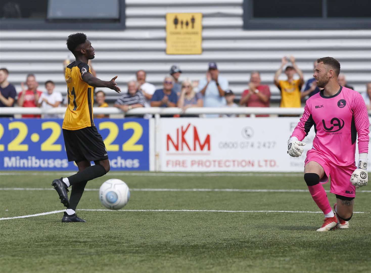 Blair Turgott has just given Maidstone the lead from the penalty spot Picture: Andy Jones