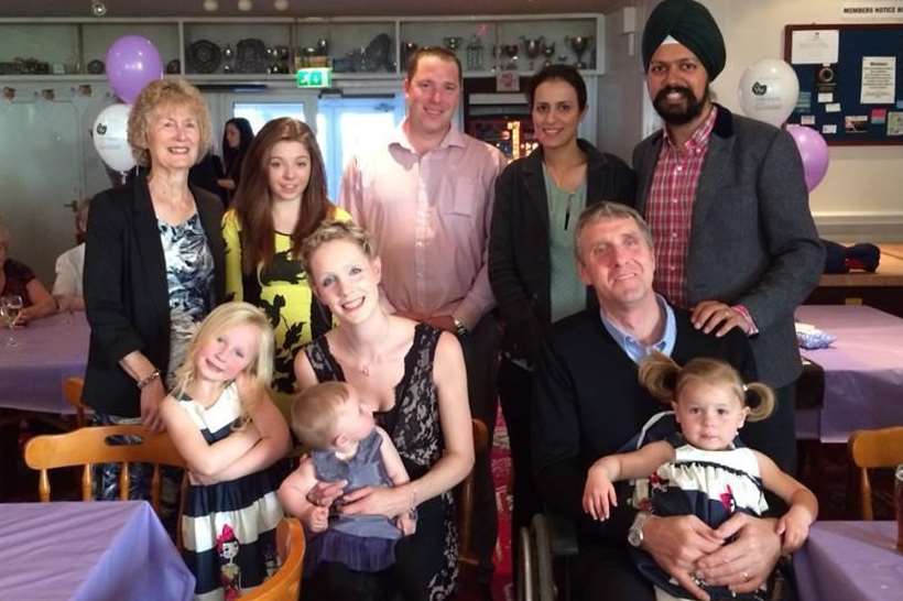 Gemma, Martin and family at a fundraising party attended by ex-Gravesham Mayor Tanmanjeet Singh Dhesi