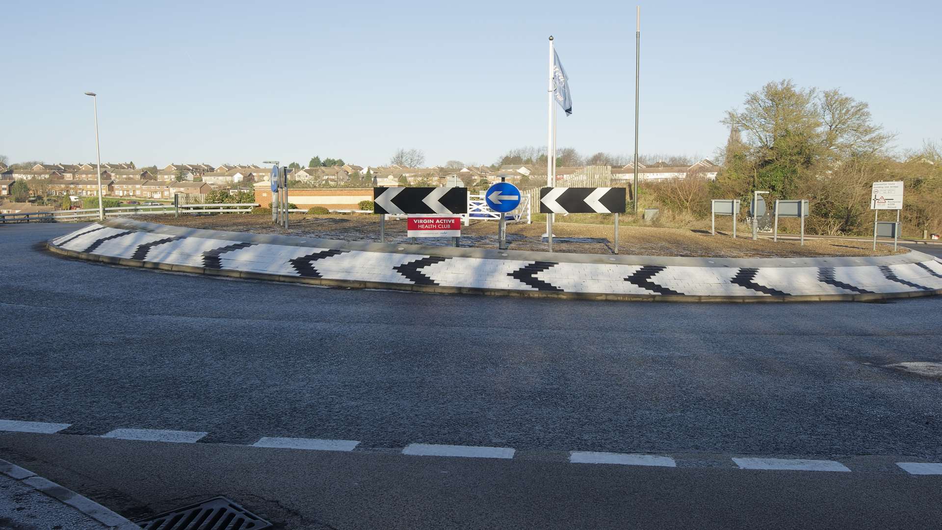 The roundabout where the woman crashed in Strood