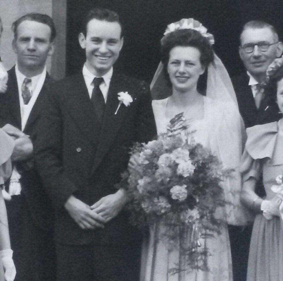 Bob and Ruth Baker on their wedding day in 1950