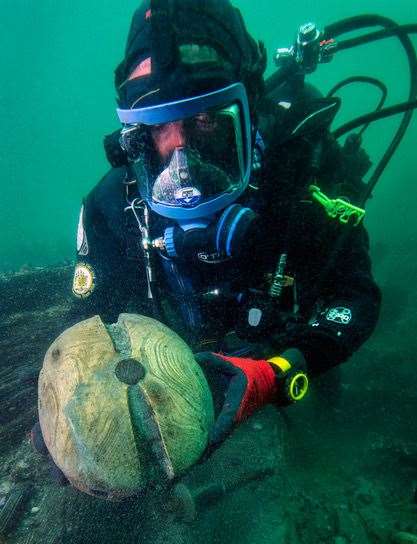 Artefacts were brought from the seabed for Diving Deep