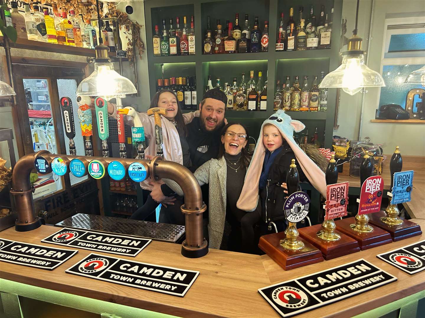 Dave and Sasha Miller with children Tiffany, nine, and Lilly, four, at The Cotton Mill in Swanley