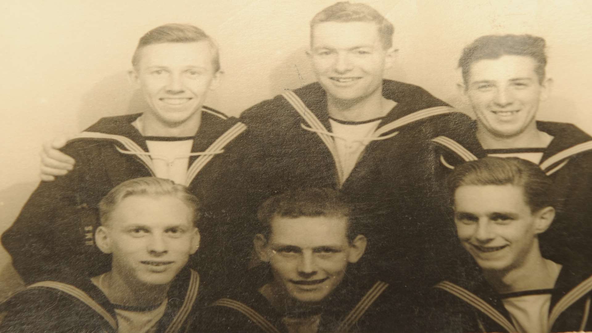 Terence (top right), in his Navy days. Picture: Steve Crispe
