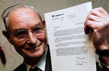 Peter Morgan, of Park Road, Sittingbourne, with his letter confirming him as an MBE in the New Year Honours List