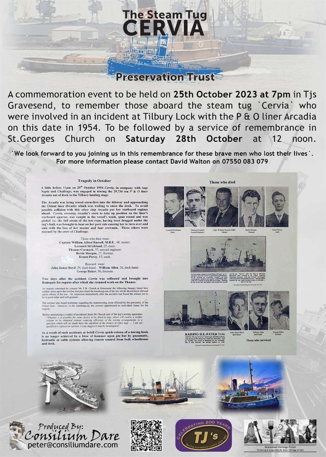 Brochure for the Cervia commemoration event in Gravesend. Picture: Friends of the Tugboat Cervia
