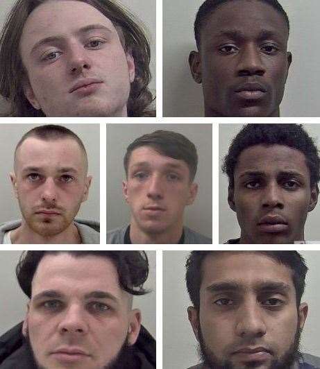 Images (left to right, top row, middle row, bottom row) – Ciaran Stewart, Kelvin Amoako, Bartosz Malawski, Nathan Rainforth, Donte Simpson-Palmer, Charles Reilly, Moahammed Miah. Picture: Kent Police