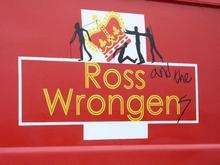 Ross and the Wrongen's van with the controversial logo