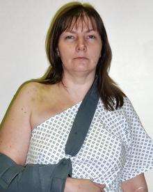 Wendy Mortlock, photographed not long after the accident last November