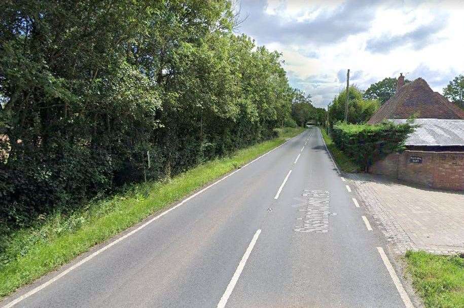 Emergency crews were called after a car crashed into a tree on Sissinghurst Road. Picture: Google