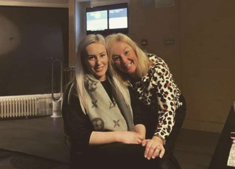 Charlotte Kendrick with her mum Sarah once she'd arrived in Jersey on Saturday