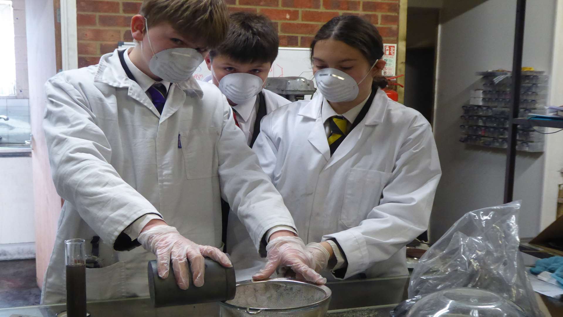 The Graphene Water Filter team from Canterbury High School will be taking part in the KM Bright Spark Awards. Left to right: Auryn Memmott, Jack Wimble-Roberts and Alice Shaw.